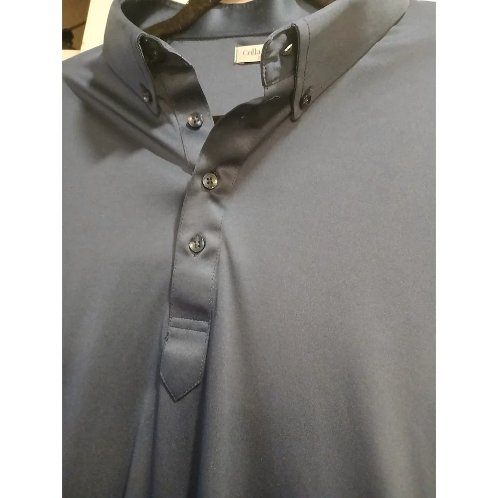 Two Collars and Co Polo shirt Mens 2XL Navy And Pink  Button Down Collar EUC - Picture 8 of 8